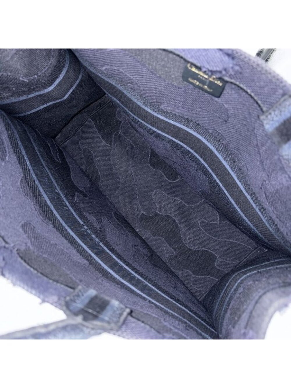 Dior Tote Shoulder Book Handbag Resort Collection Camouflage Canvas Navy - Picture 4 of 9